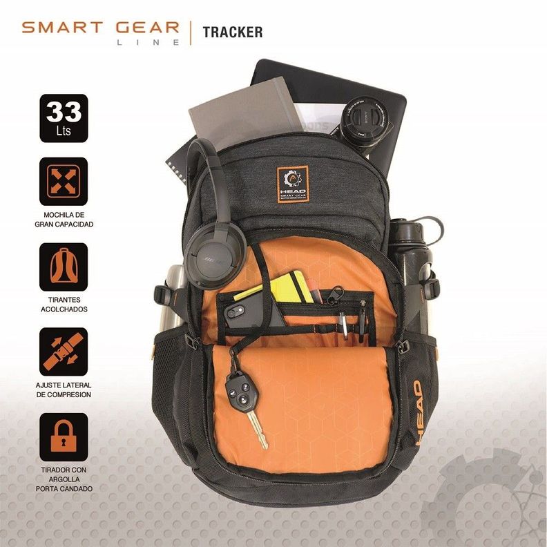 Mochila Ejecutiva Tracker Gris Head-2