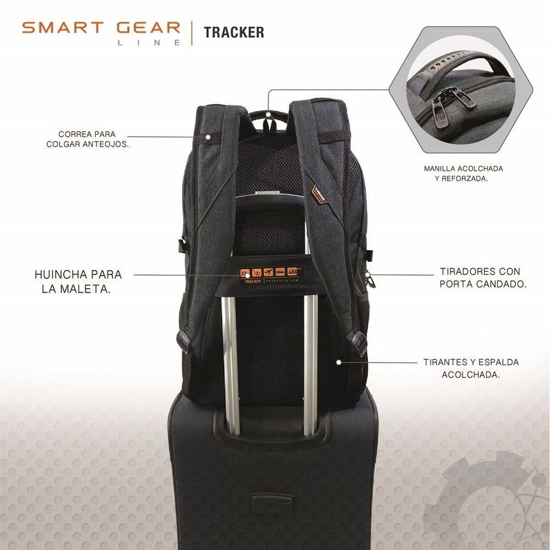 Mochila Ejecutiva Tracker Gris Head-3