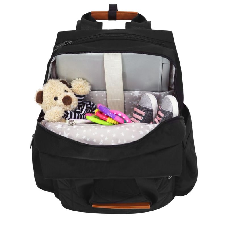 Mochila Pañalera Maternal New Bloom Negra Head-2