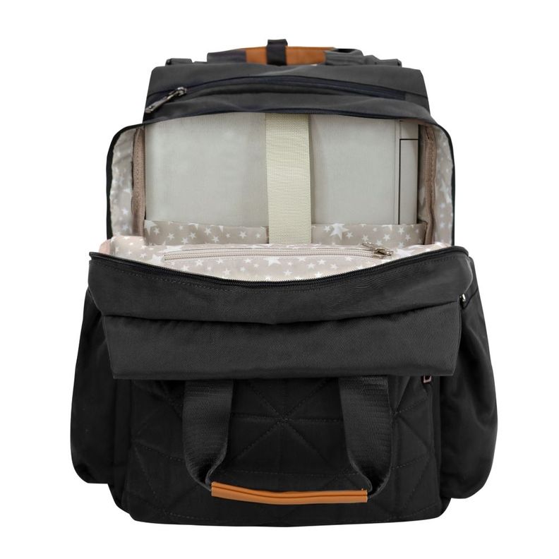 Mochila Pañalera Maternal New Bloom Negra Head-4