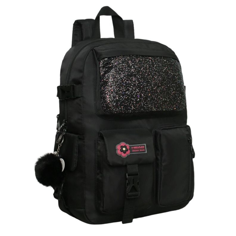Mochila Mujer Kawaii Fusion Glitter Negro Head-0