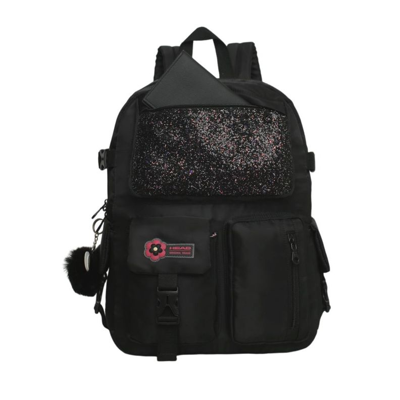 Mochila Mujer Kawaii Fusion Glitter Negro Head-1