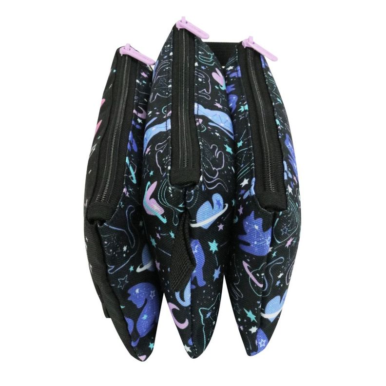 Estuche Infantil Triple Celerio Space Cat Negro Head-2