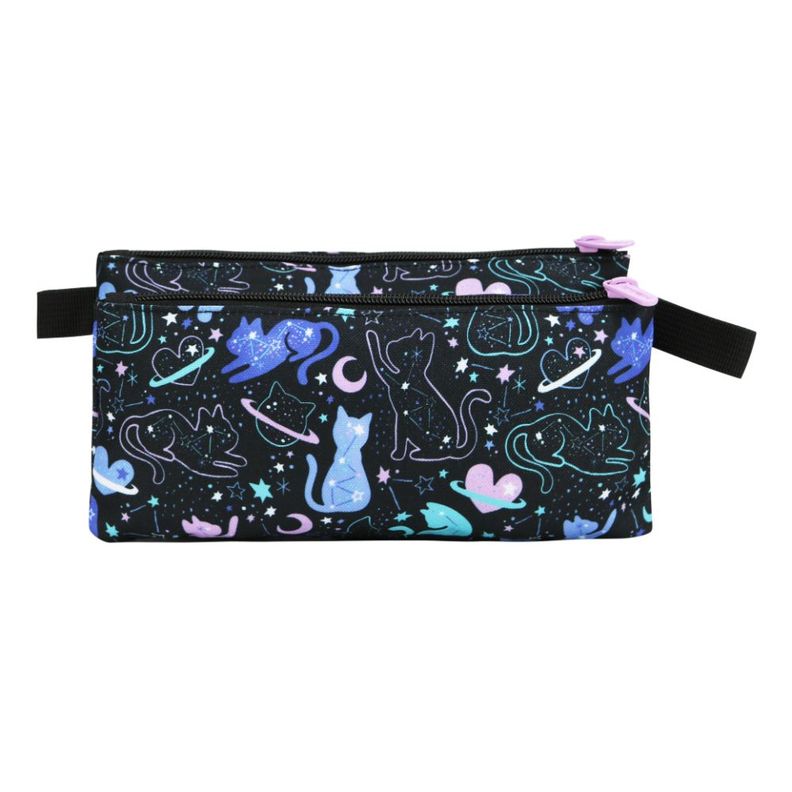 Estuche Infantil Triple Celerio Space Cat Negro Head-4