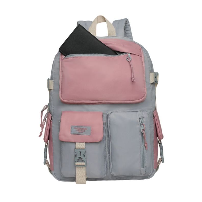 Mochila Mujer Escalade Kawaii Color Block Gris Head-1