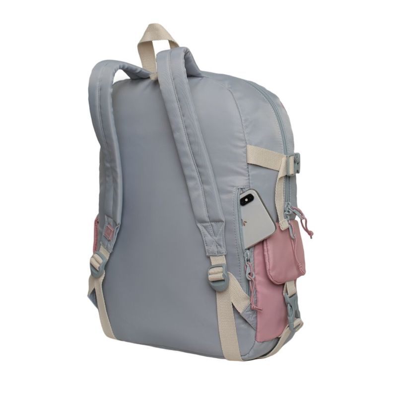 Mochila Mujer Escalade Kawaii Color Block Gris Head-3