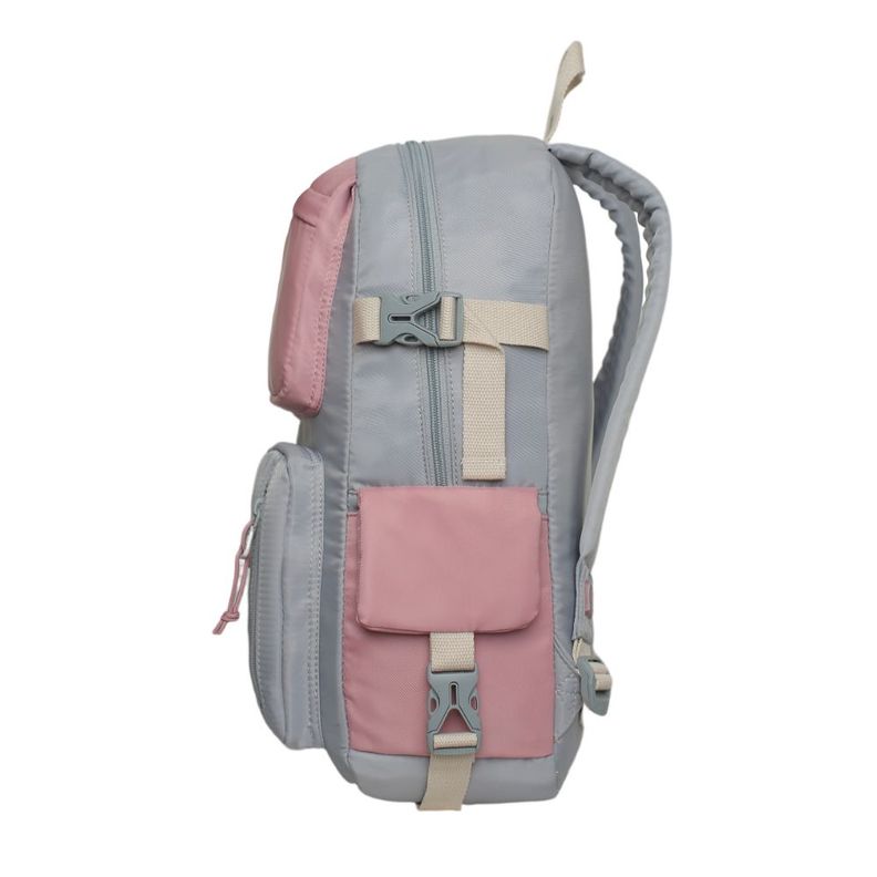 Mochila Mujer Escalade Kawaii Color Block Gris Head-4