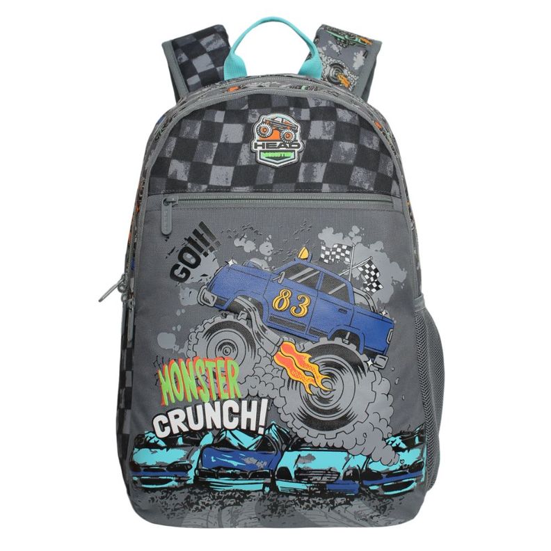 Mochila Infantil Niño Balloon Monster Truck Gris Head-1