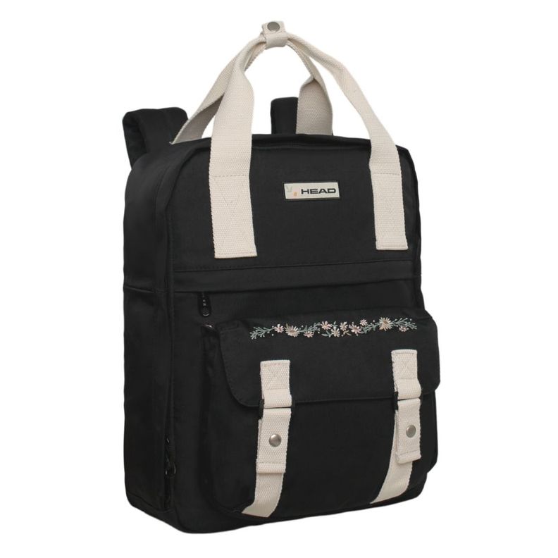 Mochila Mujer Moda Omega Bordado Negro Head-0