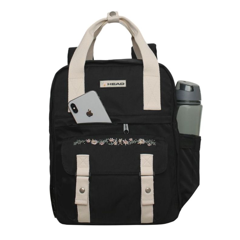 Mochila Mujer Moda Omega Bordado Negro Head-1