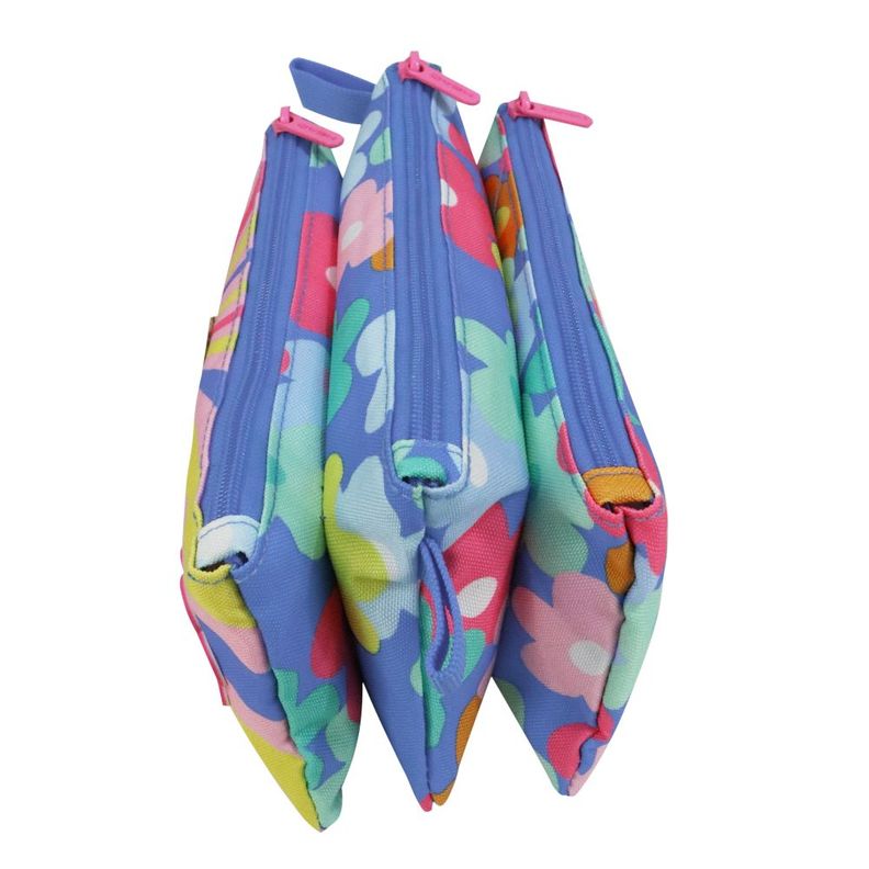 Estuche Infantil Triple Celerio Smile Flowers Morado Head-2