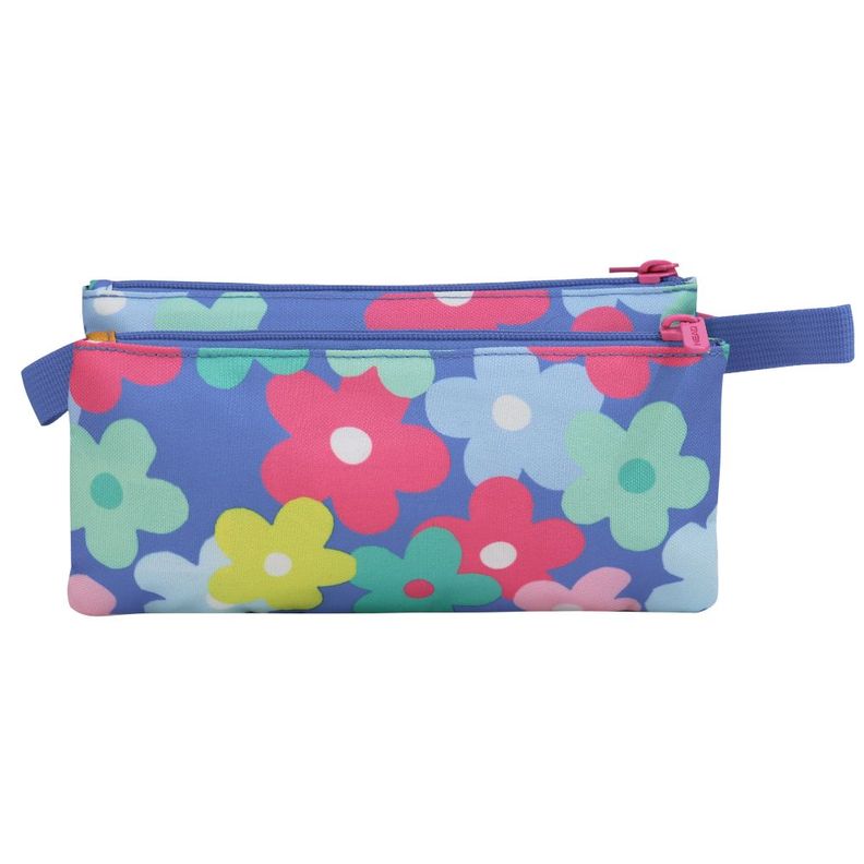 Estuche Infantil Triple Celerio Smile Flowers Morado Head-4