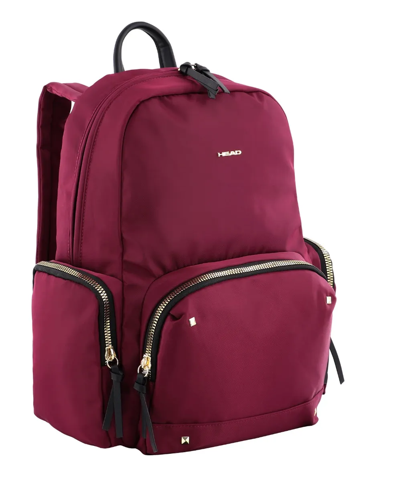 Mochila Gold Ejecutiva Tachas Burdeo Mujer Head-0
