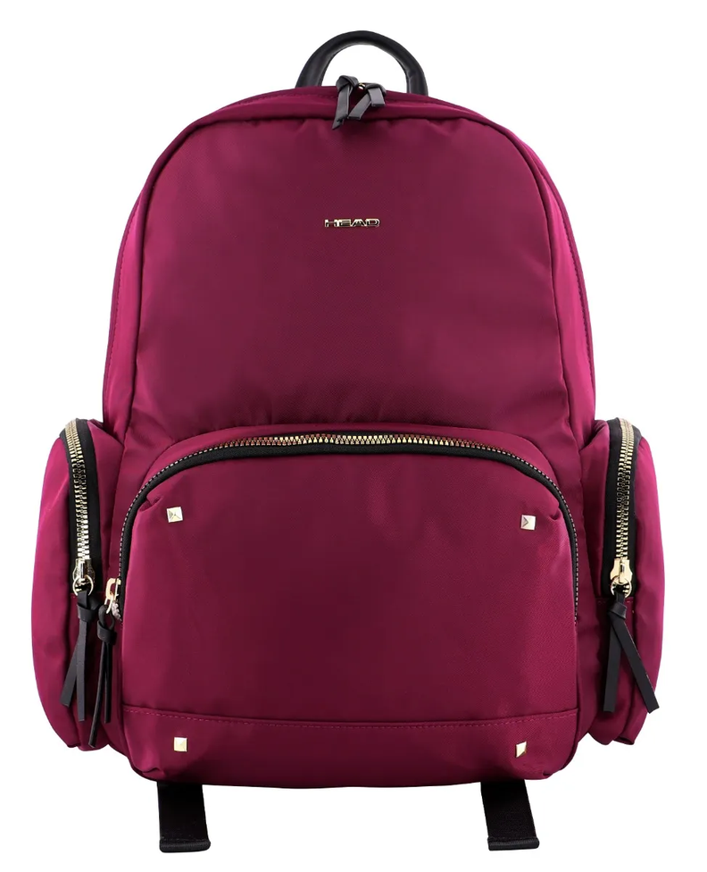 Mochila Gold Ejecutiva Tachas Burdeo Mujer Head-1