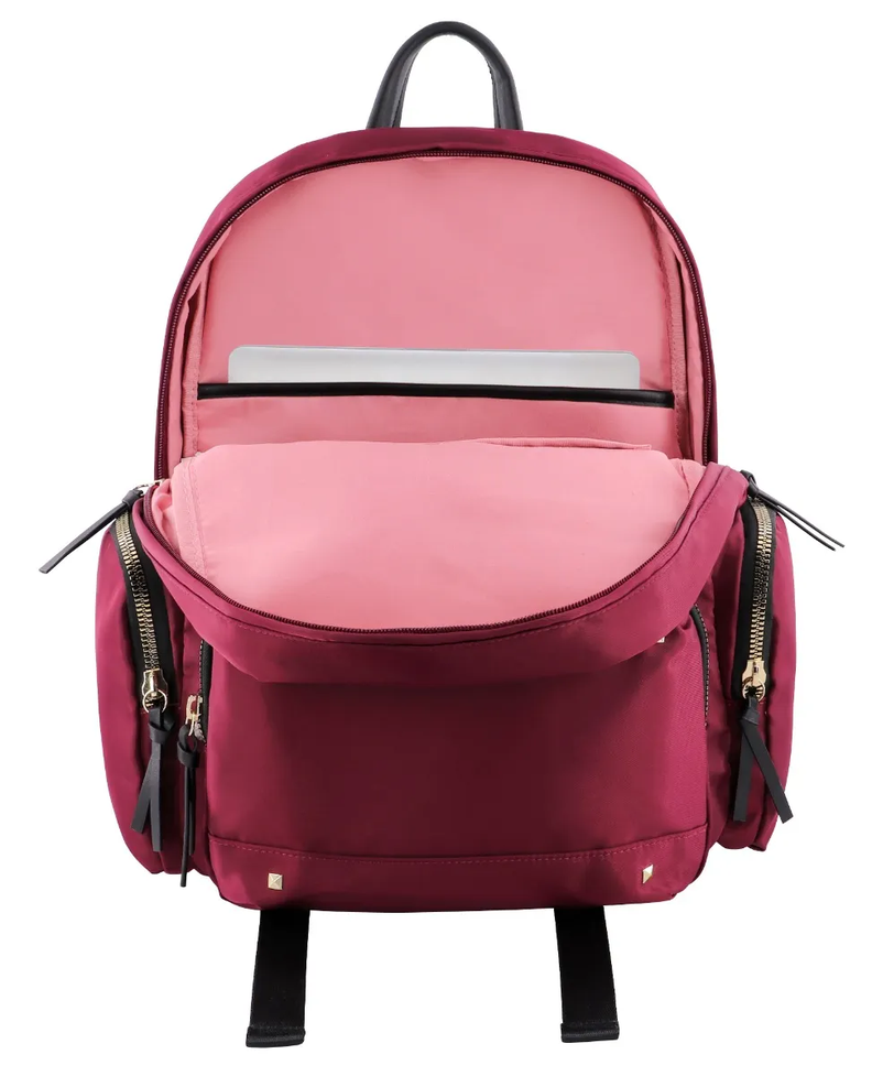 Mochila Gold Ejecutiva Tachas Burdeo Mujer Head-2