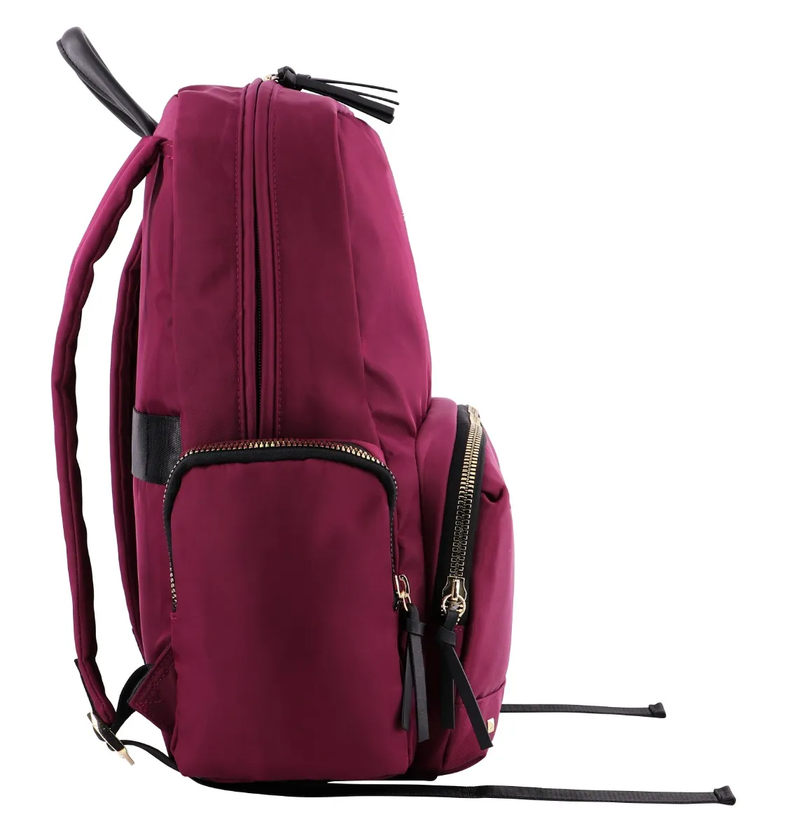 Mochila Gold Ejecutiva Tachas Burdeo Mujer Head-3