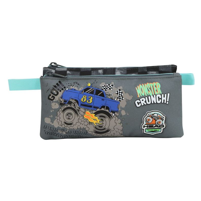 Estuche Infantil Triple Celerio Monster Truck Gris Head-1