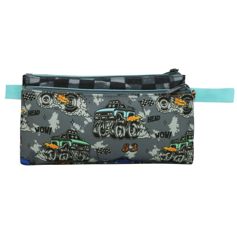 Estuche Infantil Triple Celerio Monster Truck Gris Head-4