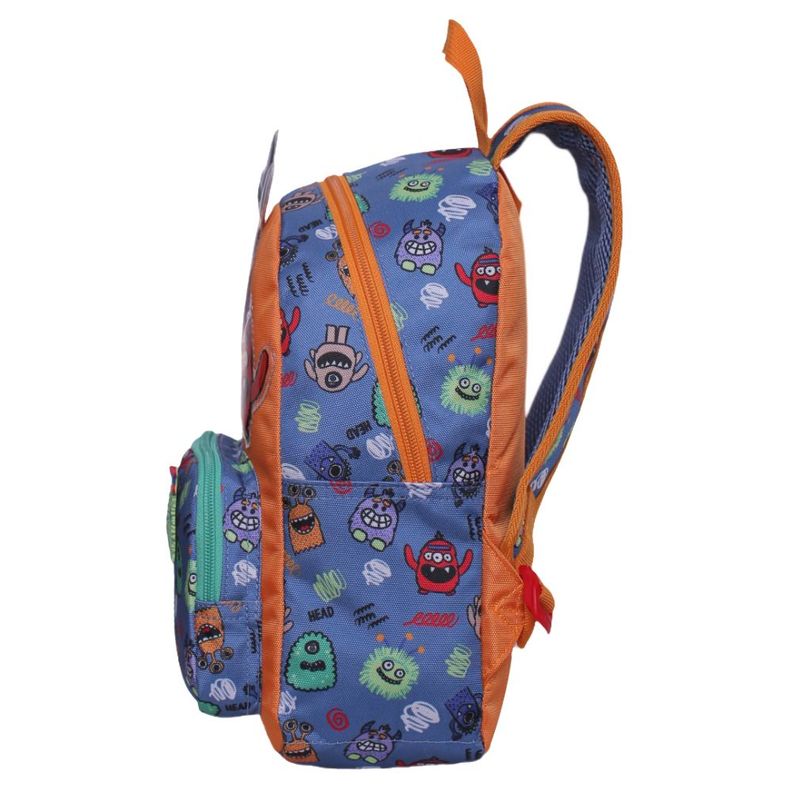 Mochila Infantil Pop Monsters Azul Head-2