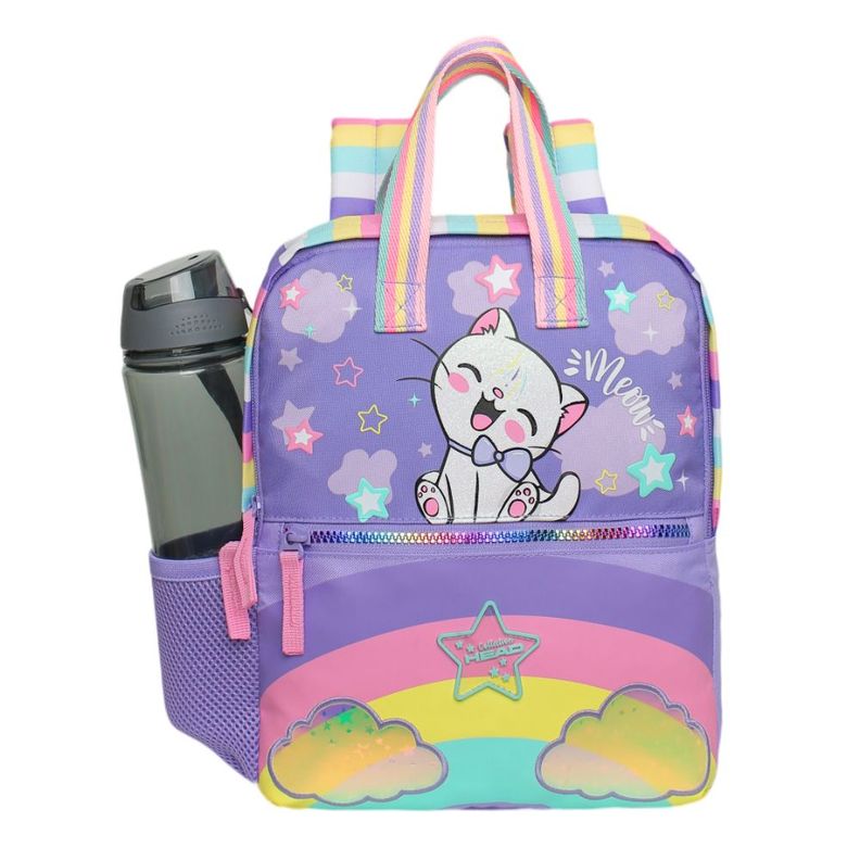 Mochila Infantil Niña Pepa Cat Rainbow Lila Head-1