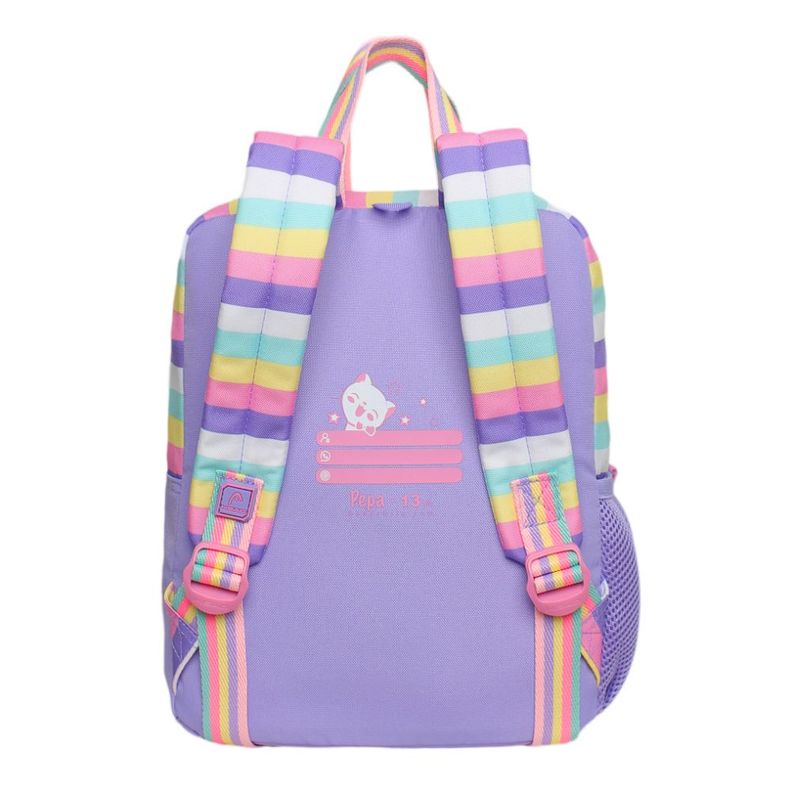 Mochila Infantil Niña Pepa Cat Rainbow Lila Head-4