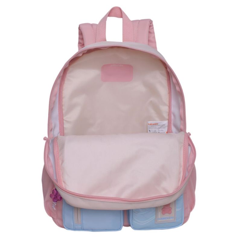 Mochila Infantil Funny Color Block Rosado Head-2