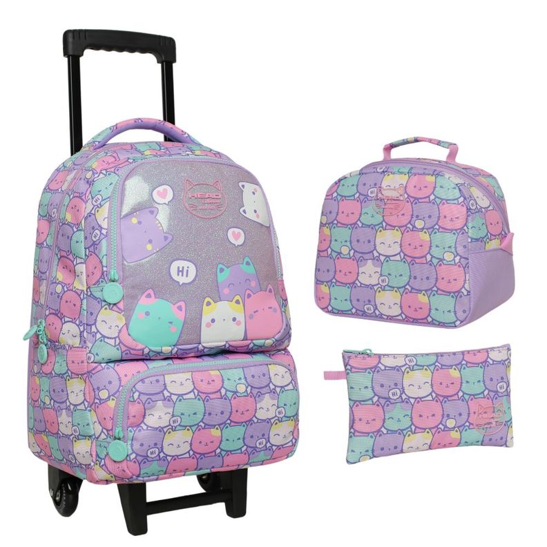 Pack Bakan Escolar Mujer New Gatos Pastel Head-0