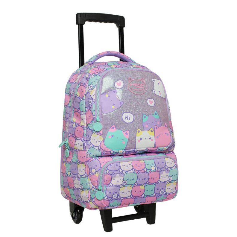 Pack Bakan Escolar Mujer New Gatos Pastel Head-1