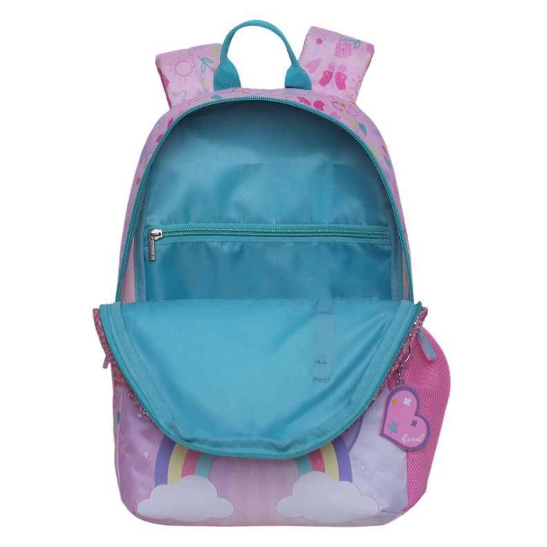 Mochila Escolar Bionica Cat Rainbow Rosado Head-1