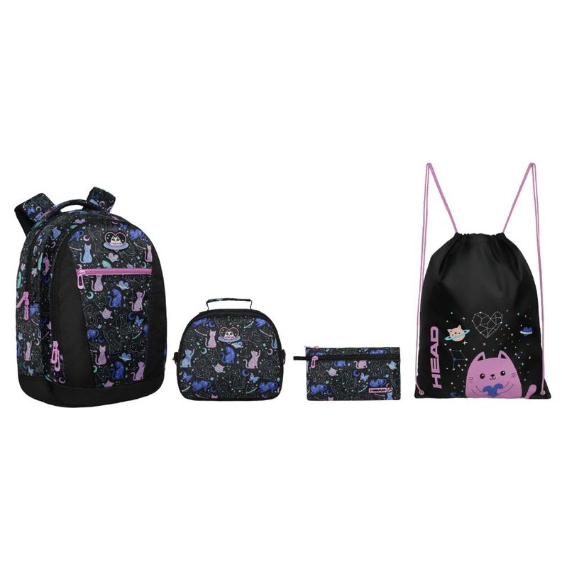 Pack Top Escolar Mujer Space Cat Negro Head-0