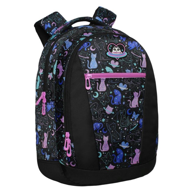 Pack Top Escolar Mujer Space Cat Negro Head-2