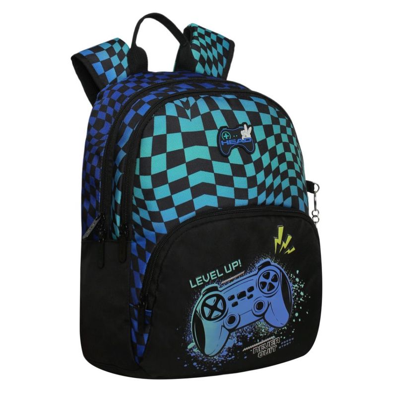 Mochila Infantil Niño Gum Chess Gamer Negro Head-0