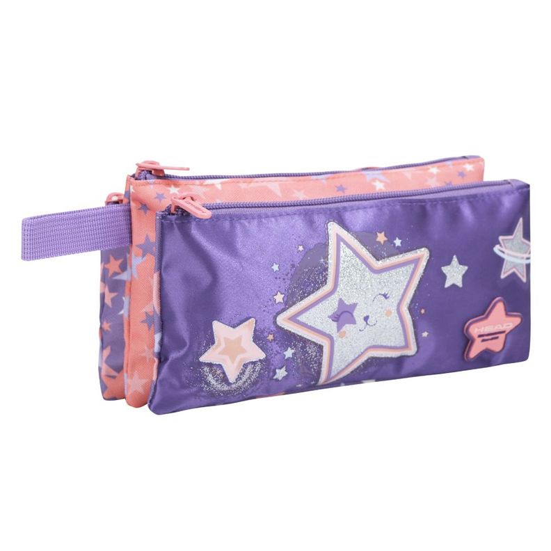 Estuche Infantil Triple Celerio Cat Star Lila Lila Head-0