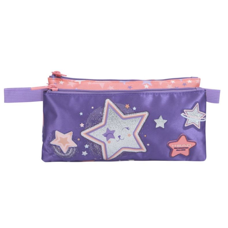 Estuche Infantil Triple Celerio Cat Star Lila Lila Head-1