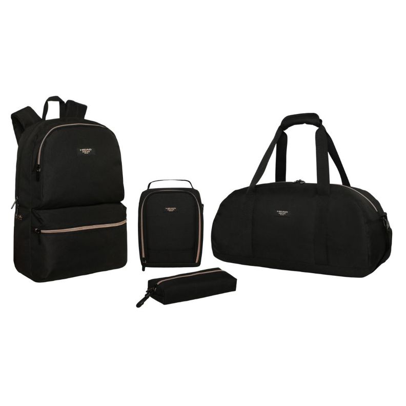 Pack Atomico Escolar Mujer Negro Rose Gold Head-0