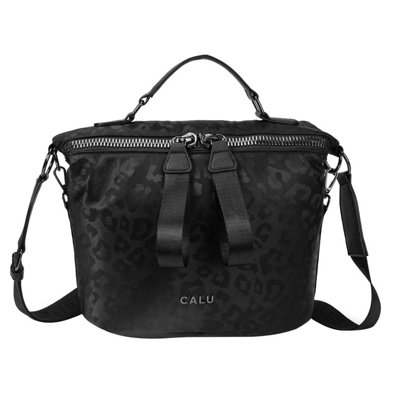 Cartera Simona Microfibra Leopardo Negro Calu-1