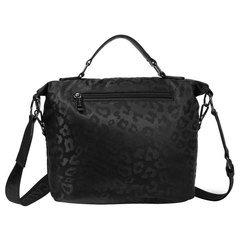 Cartera Simona Microfibra Leopardo Negro Calu-5