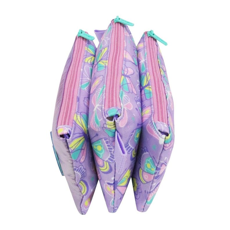 Estuche Infantil Triple Celerio Mariposa Lila Head-2