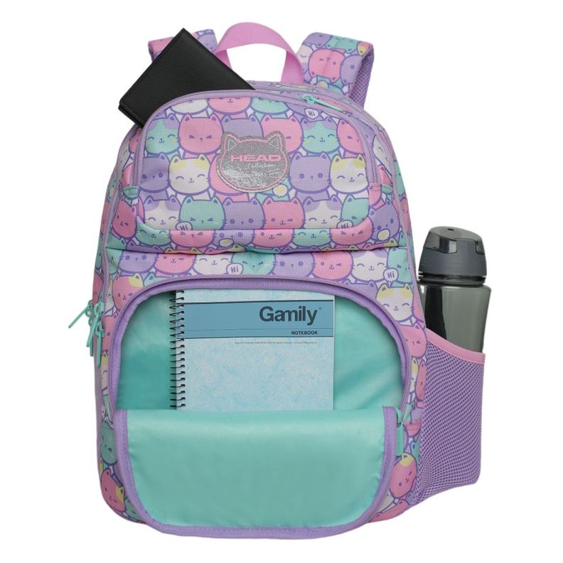 Mochila Infantil Niña Fantasy New Gatos Pastel Head-1