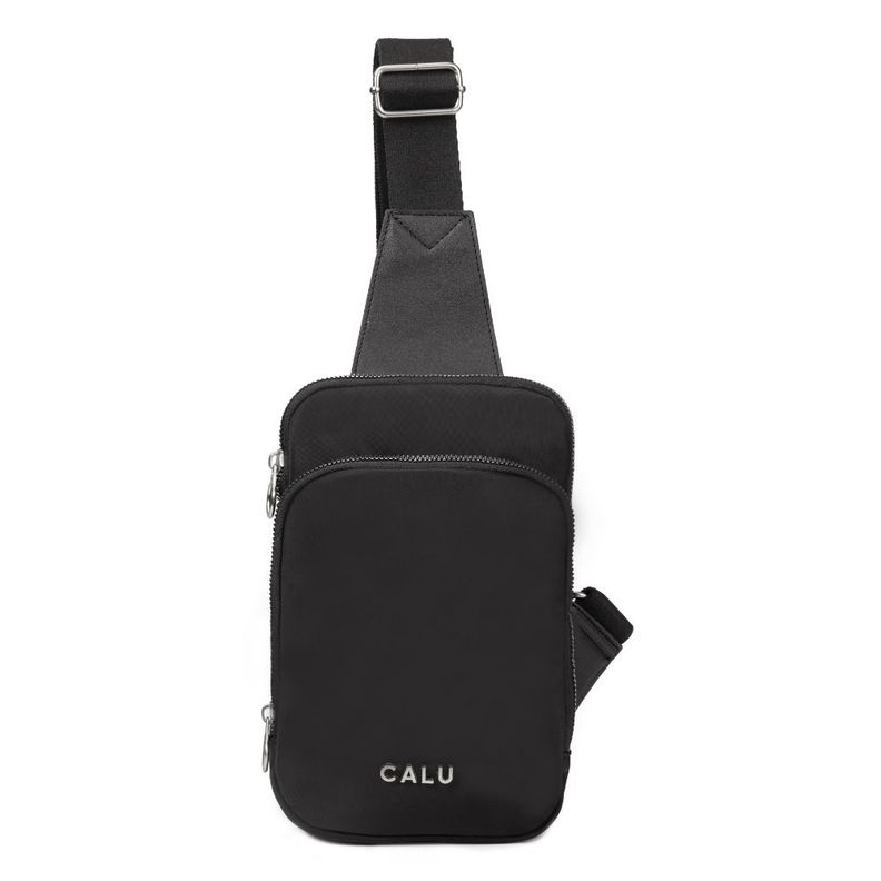Crossbody Ligero Cloe Microfibra Negro Calu-1
