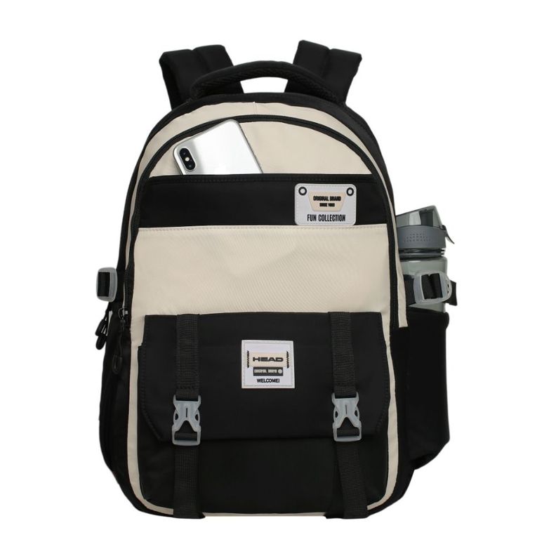 Mochila Mujer Kawaii Venza Color Block Negro Head-1