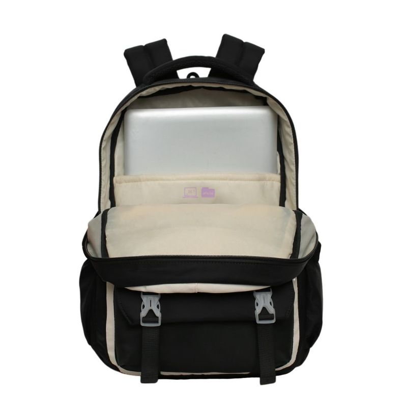 Mochila Mujer Kawaii Venza Color Block Negro Head-2