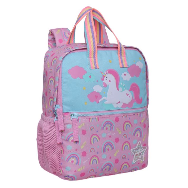 Mochila Fashion Infantil Pepa Unicornio Arcoiris Rosado Head-0