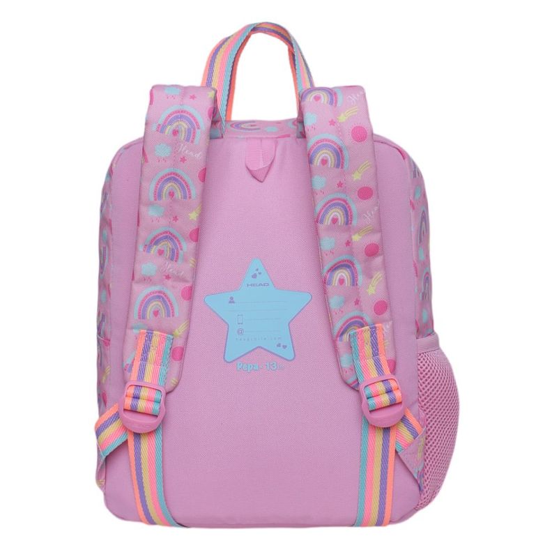 Mochila Fashion Infantil Pepa Unicornio Arcoiris Rosado Head-4