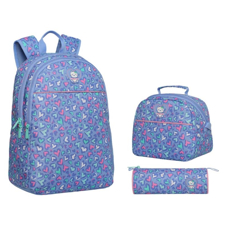 Pack Cool Escolar Mujer Gato Corazon Lila Head-0