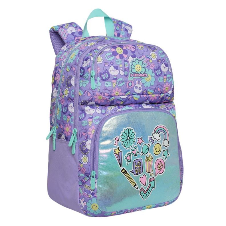 Mochila Infantil Niña Fantasy Emoticones Lila Head-0