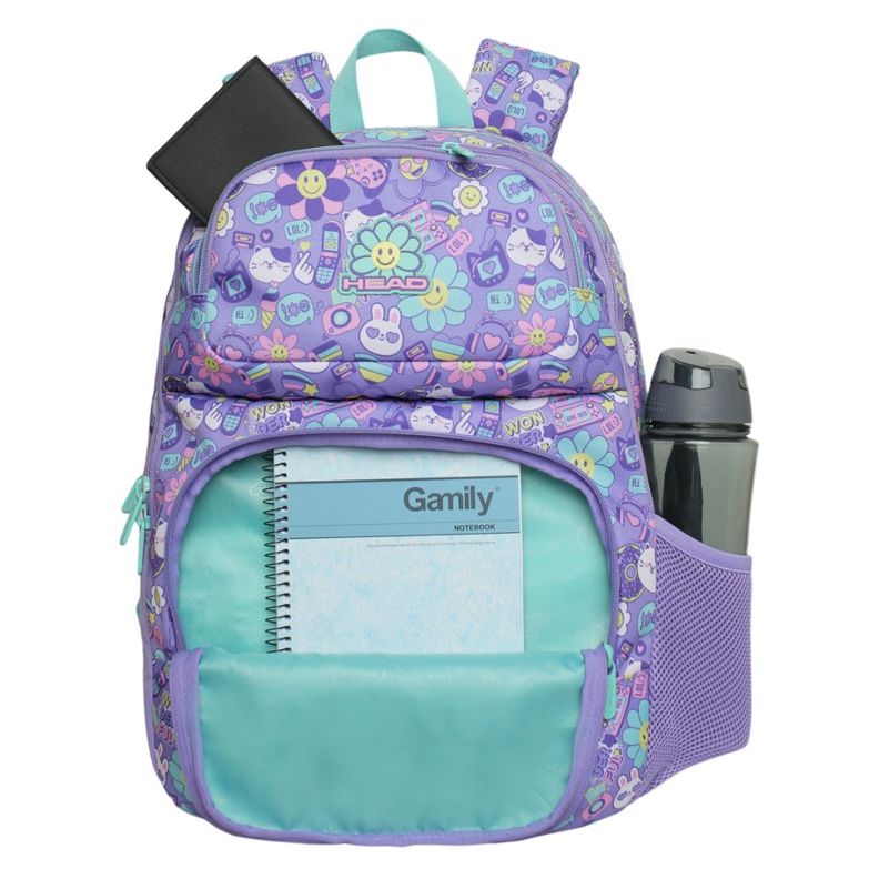 Mochila Infantil Niña Fantasy Emoticones Lila Head-1