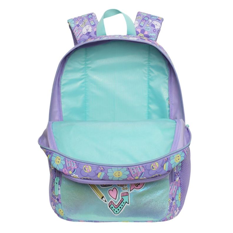 Mochila Infantil Niña Fantasy Emoticones Lila Head-2