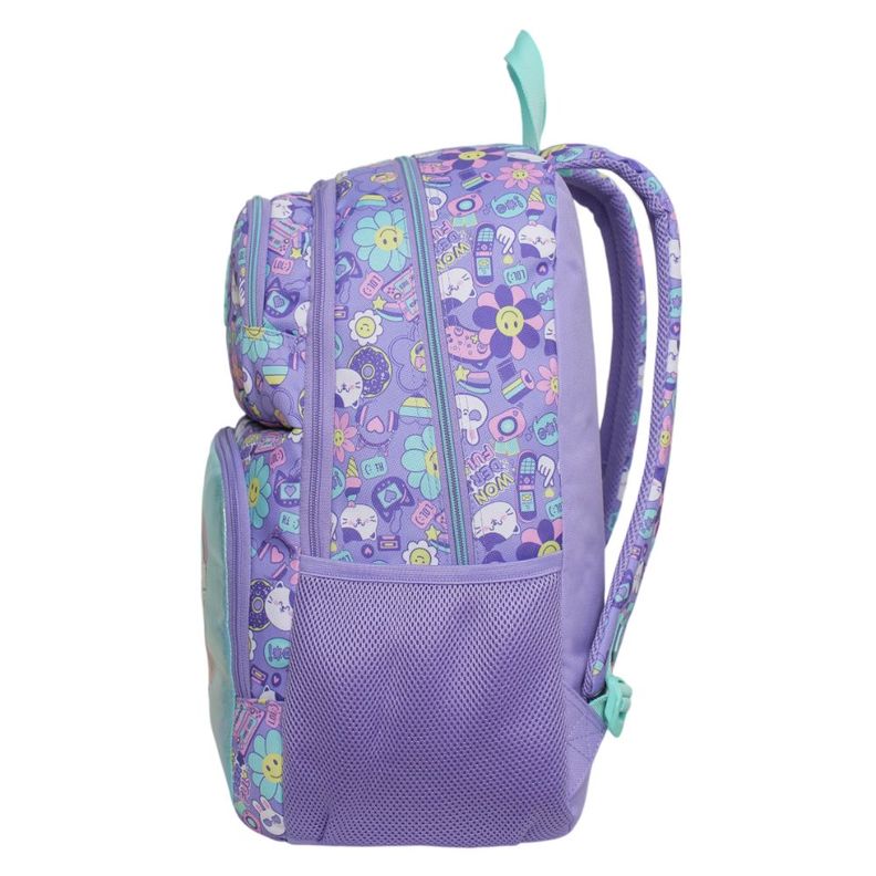 Mochila Infantil Niña Fantasy Emoticones Lila Head-3