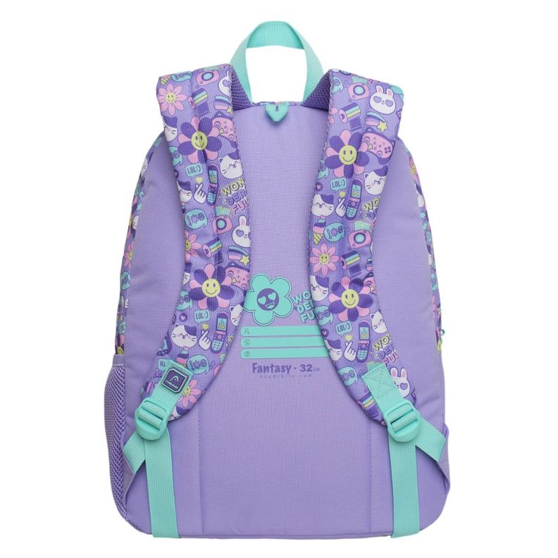 Mochila Infantil Niña Fantasy Emoticones Lila Head-4